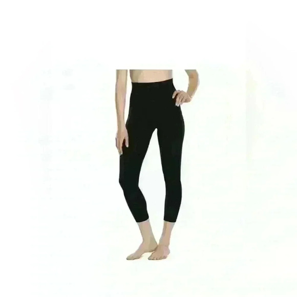 ASSETS RED HOT LABEL SPANX Women's Black Leggings with Leather Trim S petite - Picture 1 of 5